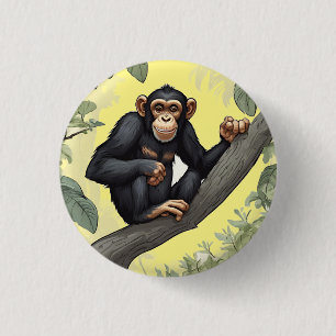 Cute chimpans på greeterna i gren knapp