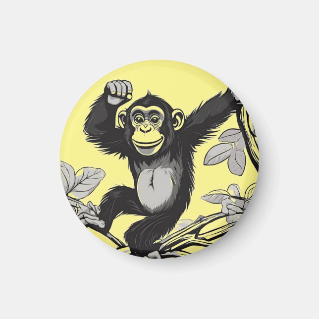 Cute chimpans på greeterna i gren magnet (Framsidan)