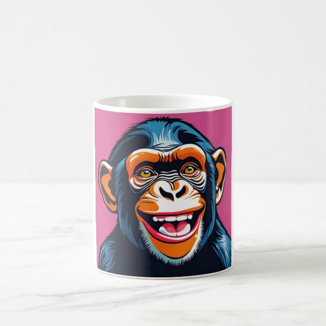 Cute Chimpanzee Laughs Kaffemugg (Center)