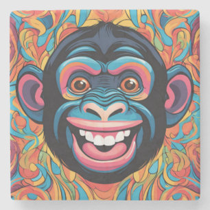Cute Chimpanzee Laughs Stenunderlägg
