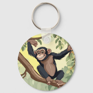 Cute Chimpanzee Nyckelring