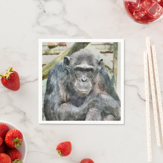 CUTE CHIMPANZEE PAPPERSSERVETT (Insitu)