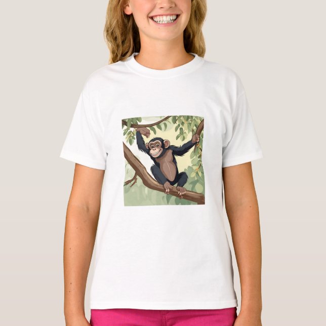 Cute Chimpanzee T Shirt (Framsida)