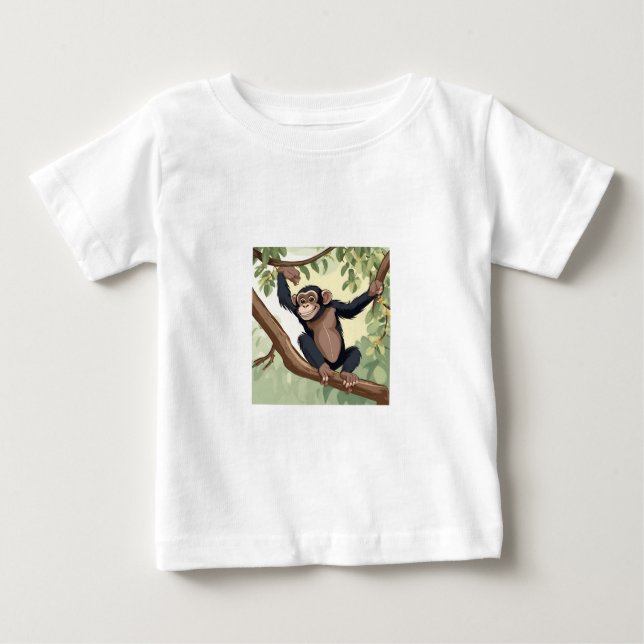 Cute Chimpanzee T Shirt (Framsida)