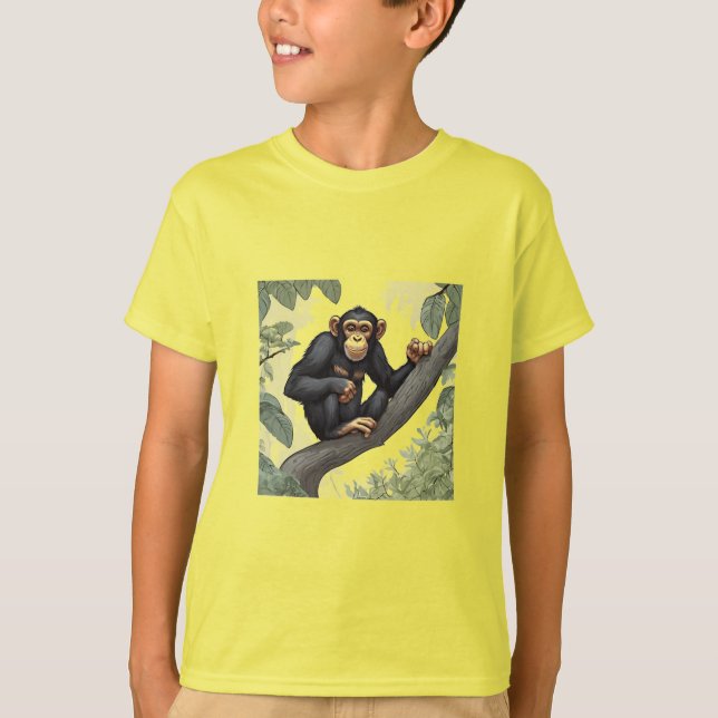 Cute Chimpanzee T Shirt (Framsida)