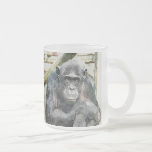 CUTE CHIMPANZEES FROSTAD GLASMUGG