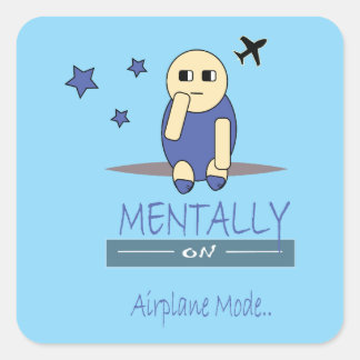 Cute Chimy Mentally on Airplane Mode Sticker Fyrkantigt Klistermärke