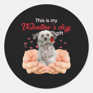 Cute China Crestation hund Det här är mitt Valenti Runt Klistermärke