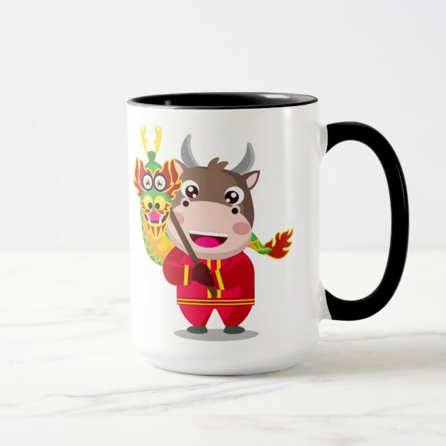 Cute China New Year of the Ox Traits Mugg (Höger)