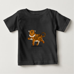 Cute China Zodiac Tiger Black T Shirt