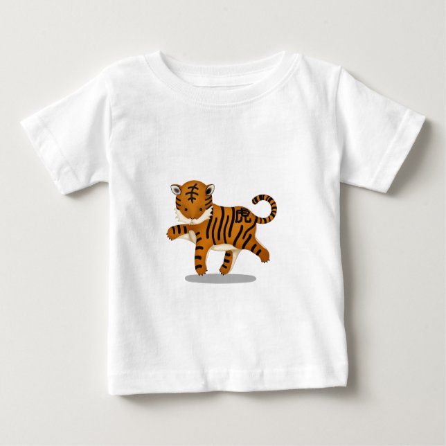 Cute China Zodiac Tiger T Shirt (Framsida)