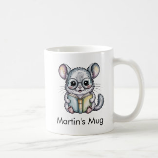 Cute Chinchilla Reading Book Custom Kaffemugg