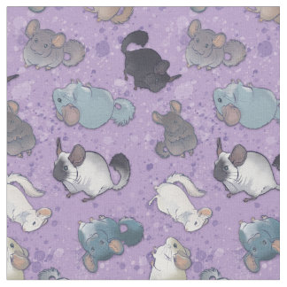 Cute Chinchilla Scatter Cute Animals på Lilan Tyg