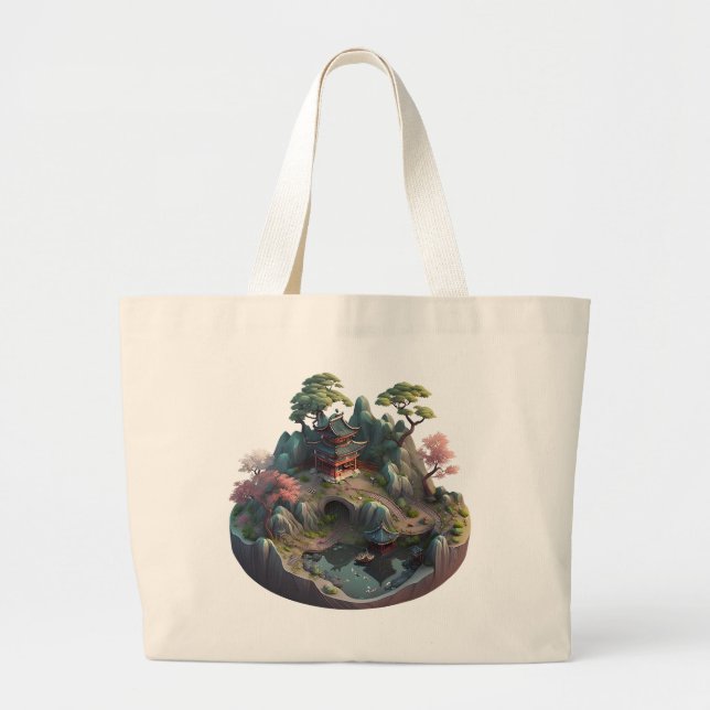 Cute Chinese Fantasy 3D Ligcape Jumbo Tote Jumbo Tygkasse (Framsidan)