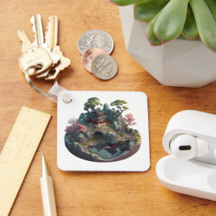 Cute Chinese Fantasy 3D Ligcape Keychain Nyckelring