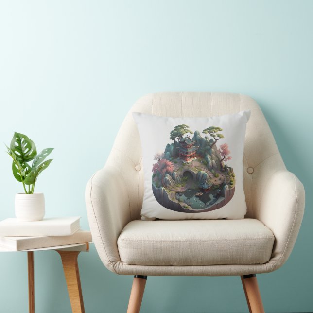 Cute Chinese Fantasy 3D liggande Pillow Kudde (Stol)