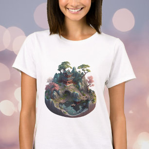Cute Chinese Fantasy 3D liggande Tshirt T Shirt
