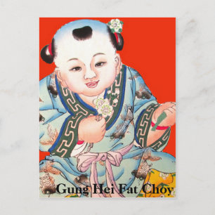 Cute Chinese Gott nytt år Laughing Buddha Helg Vykort