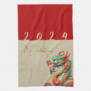 Cute Chinese New Year Dragon Zodiac KT Kökshandduk