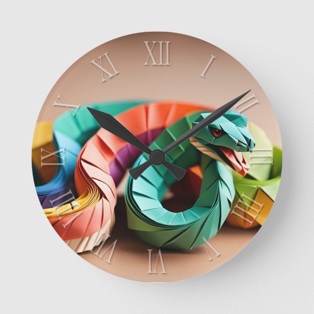 Cute Chinese New Year Snake Zodiac Birthday WC3 Rund Klocka (Framsida)