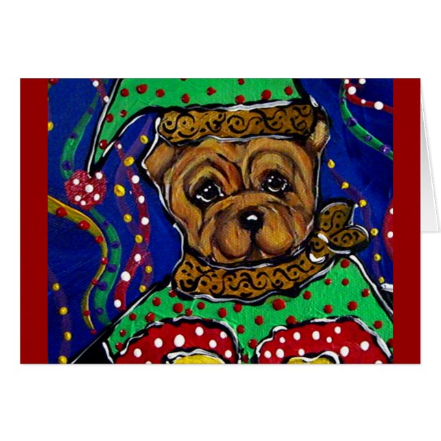 Cute Chinese Shar-Pei Hälsningskort (Framsidan Horizontal)