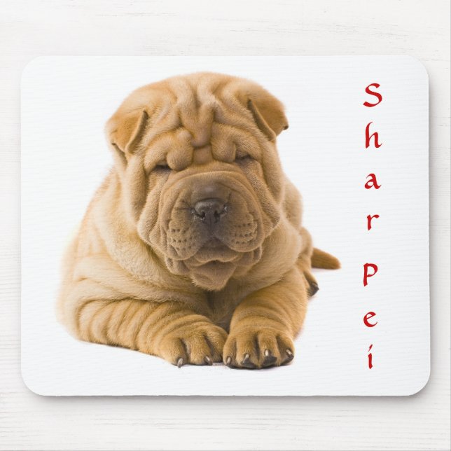 Cute Chinese Shar Pei Puppy Mousepad Musmatta (Framsidan)