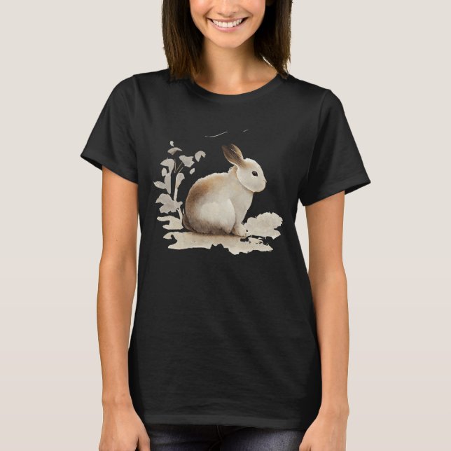 Cute Chinese Stil Bunny Rabbit Plush Leksak T Shirt (Framsida)