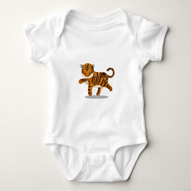 Cute Chinese Zodiac Tiger T Shirt (Framsida)