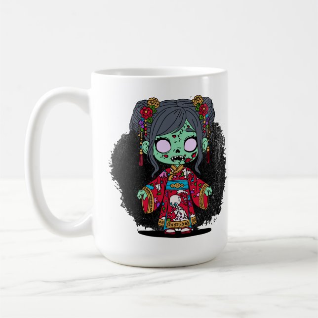 Cute Chinese Zombie Kaffemugg (Vänster)