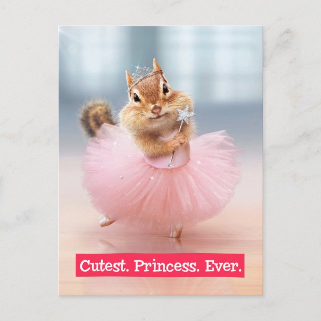 Cute Chipmunk Ballerina in tutu at Dance Studio Vykort (Framsida)