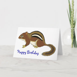 Cute Chipmunk Birthday Kort