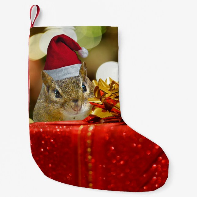 Cute Chipmunk God jul Liten Julstrumpa (Framsidan)