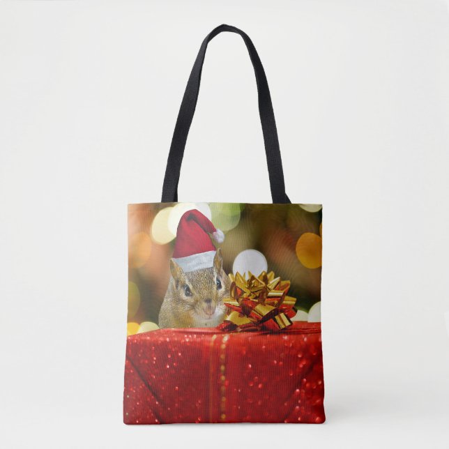 Cute Chipmunk God jul Tygkasse (Framsida)