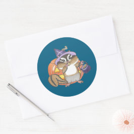 Cute Chipmunk Halloween Sticker Runt Klistermärke