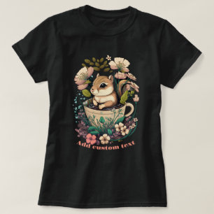 Cute Chipmunk i en kopp-vildblomma, Chipmunk Älska T Shirt