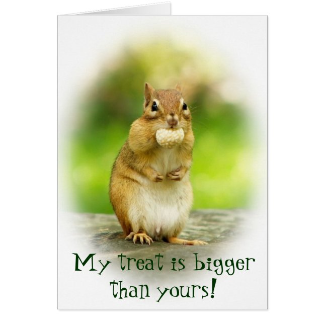 Cute Chipmunk med Treat Hälsningskort (Framsidan)