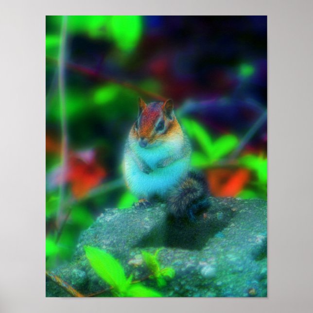 Cute Chipmunk Nature Fantasy Art Poster (Framsidan)