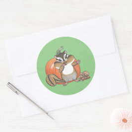 Cute Chipmunk Pumpkin Sticker Runt Klistermärke