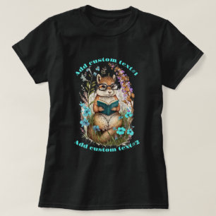 Cute Chipmunk Read Bok Wildblomma, Chipmunk Älskar T Shirt