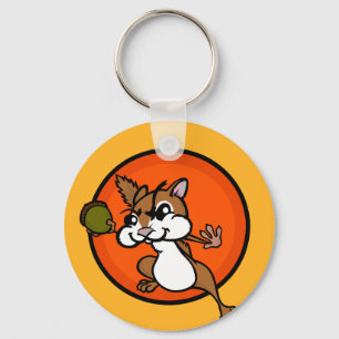 CUTE CHIPMUNK ROUND NYCKELRING