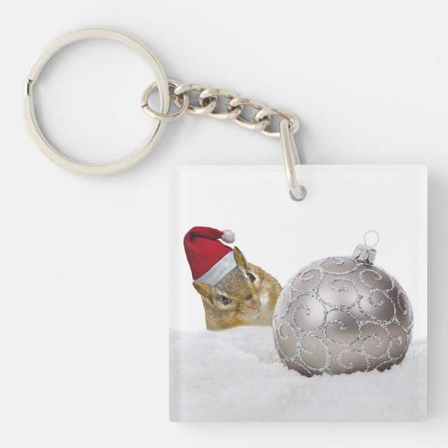 Cute Chipmunk Silver och Snö jul Helgdag (Framsidan)
