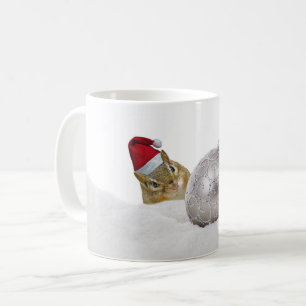 Cute Chipmunk Silver och Snö jul Helgdag Kaffemugg