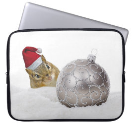 Cute Chipmunk Silver och Snö jul Helgdag Laptop Sleeve