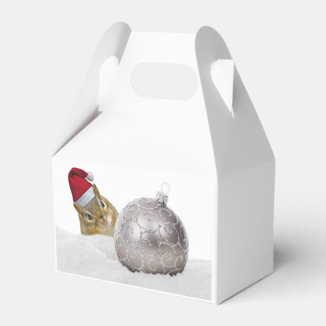 Cute Chipmunk Silver och Snö jul Helgdag Presentaskar (Baksidan Sidan)