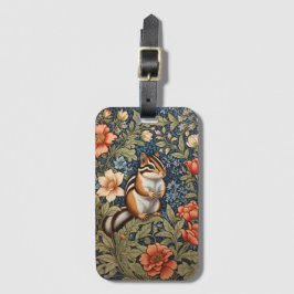 Cute Chipmunk William Morris Inspired Blommigt Bagagebricka