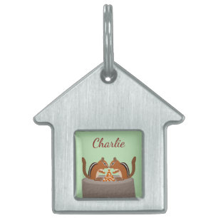 Cute Chipmunks Fall Anpassningsbar Pet Namn ID-bricka Husdjur
