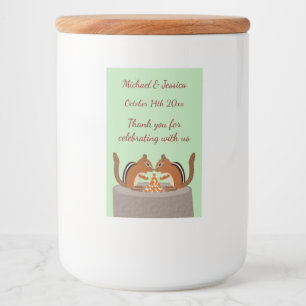Cute Chipmunks Fall Wedding Anpassningsbar Mat Etikett