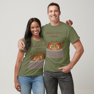 Cute Chipmunks Fall Wedding Anpassningsbar T Shirt
