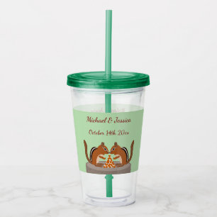 Cute Chipmunks Fall Wedding Anpassningsbar Take Away Mugg