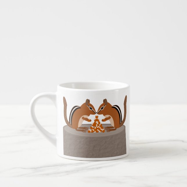 Cute Chipmunks Fall Wedding Espressomugg (Vänster)